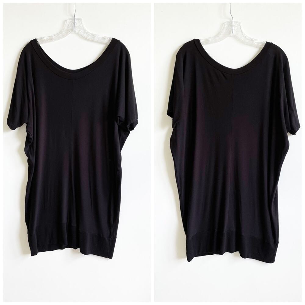 Universal Standard Black Short Sleeve Jersey Dress